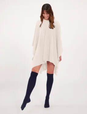 Poncho cachemire col V beige Ines x Notshy